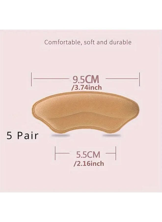 Black Heel Pads 5 Pairs Self Adhesive Protectors Improve Shoe Fit Prevent Slip Blisters - Image 2